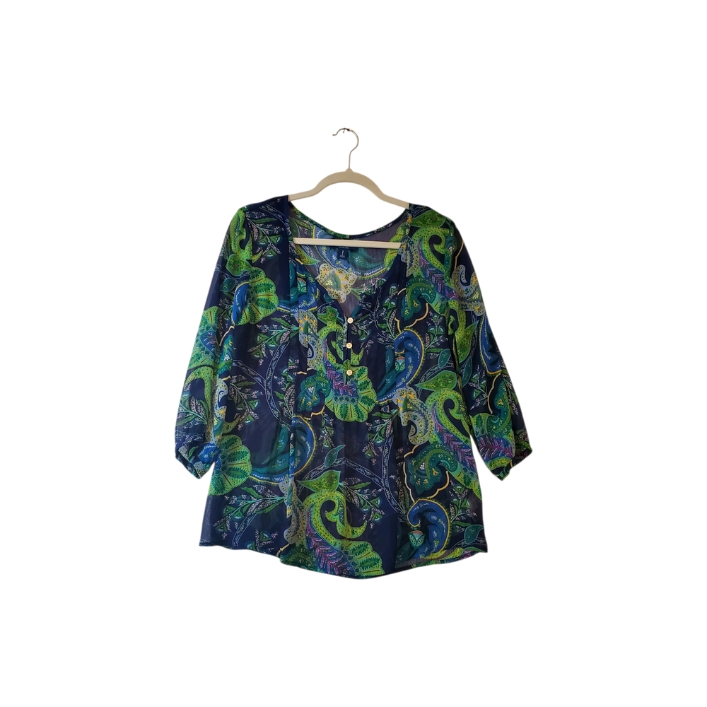 Old Navy Sheer Green Blue Pullover Casual Top Coverup Size‎ Small